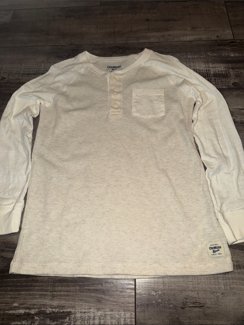 OshKosh B'gosh Cream Waffle Knit Henley Top